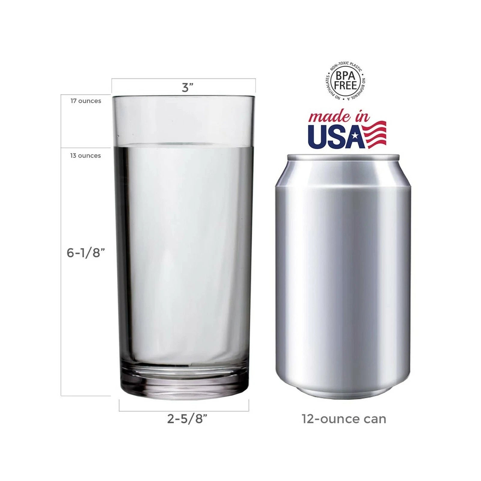 Set of 6 16-Oz Premium Quality Plastic Water Tumbler Crystal-Clear Drinking Cups | eBay