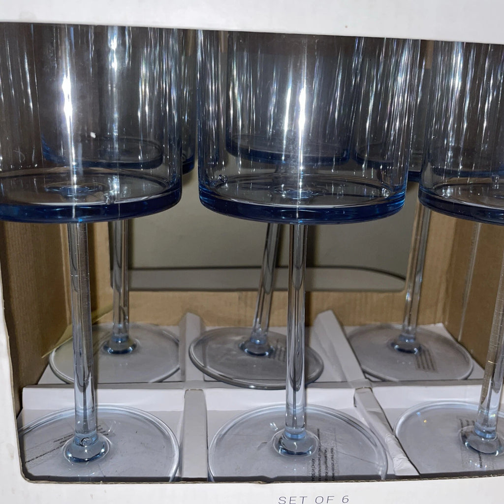 Rachel Zoe set of 6 Acrylic Long Stem Wine Glasses 14 oz 414 ml New in Box | eBay