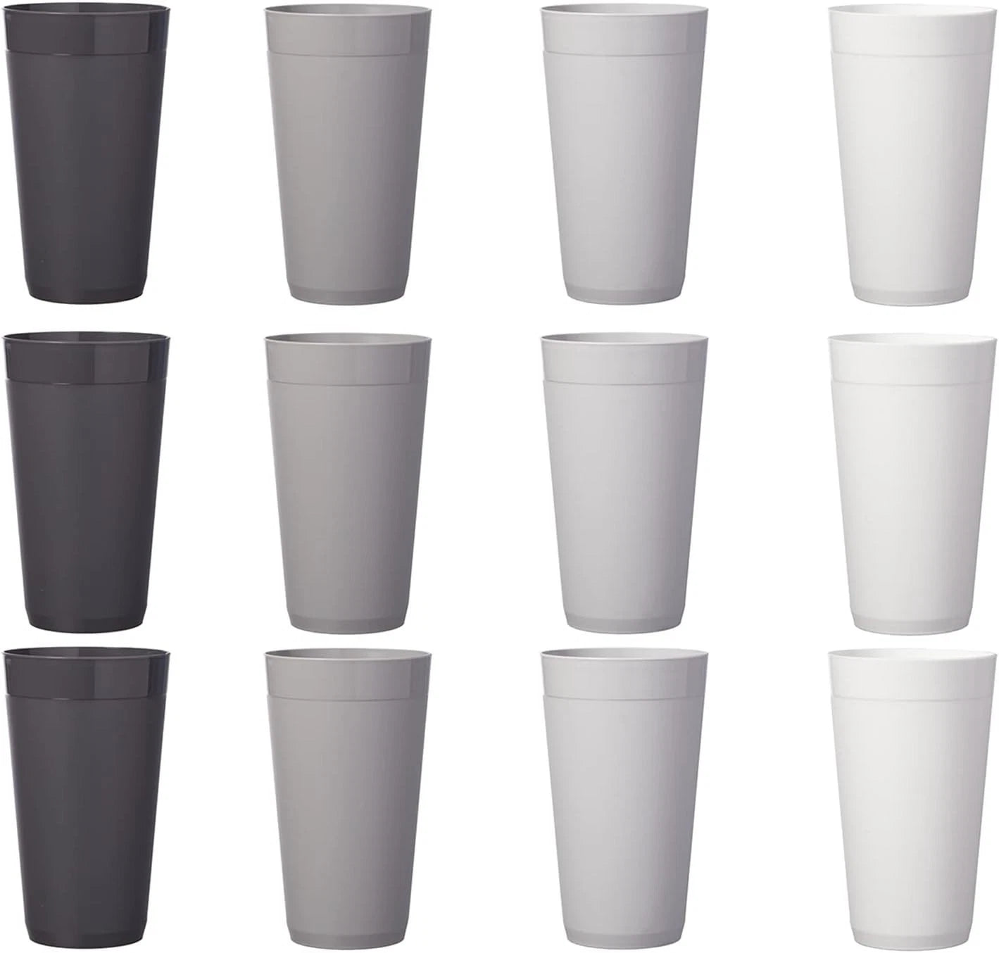 Shatterproof and Dishwasher Safe 20oz Tumblers - Set of 12 Grey Stone Cups | eBay