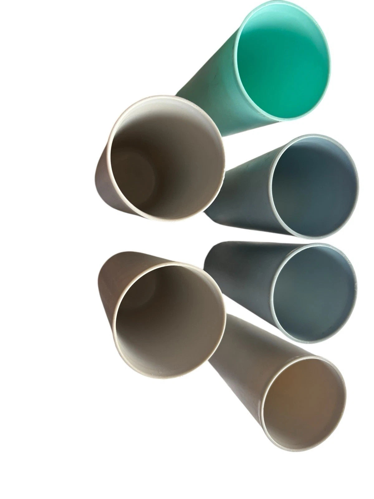 Lot of 6 Vintage Tupperware #873 & 115 Gray / Turq.Color Tumblers 12 Oz Cups | eBay