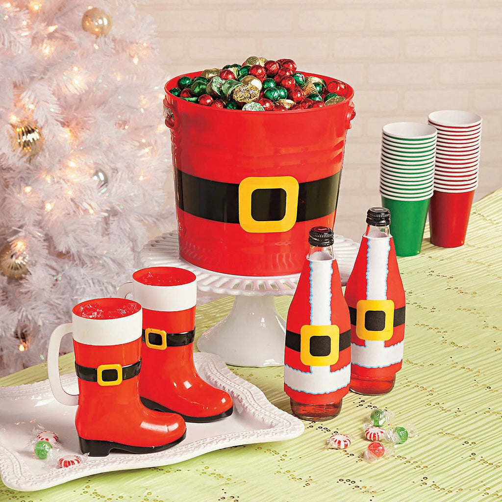 6" 10 oz. Santa Boot Red & White BPA-Free Plastic Mugs - 12 Ct. | eBay