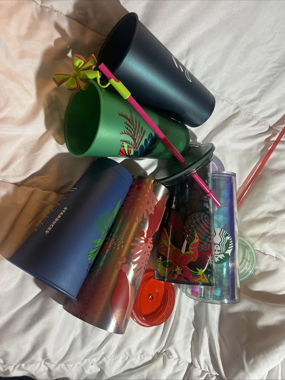 Starbucks Tumbler Cups Various Holiday Styles LOT W/ 24 oz Sparkle (6) Collector | eBay