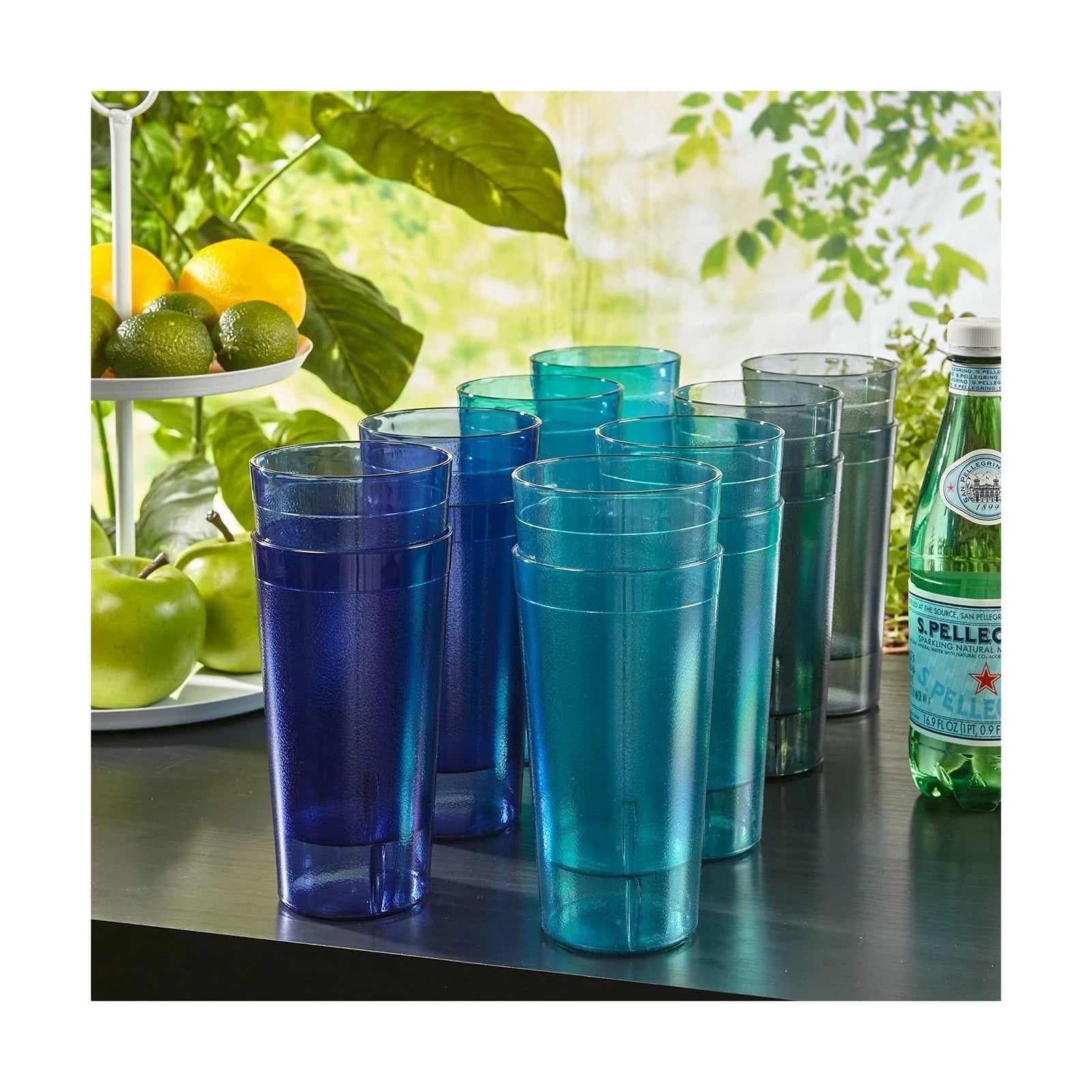 Set of 16 20-Oz Break-Resistant Plastic Restaurant-Style Beverage Tumblers Cups | eBay