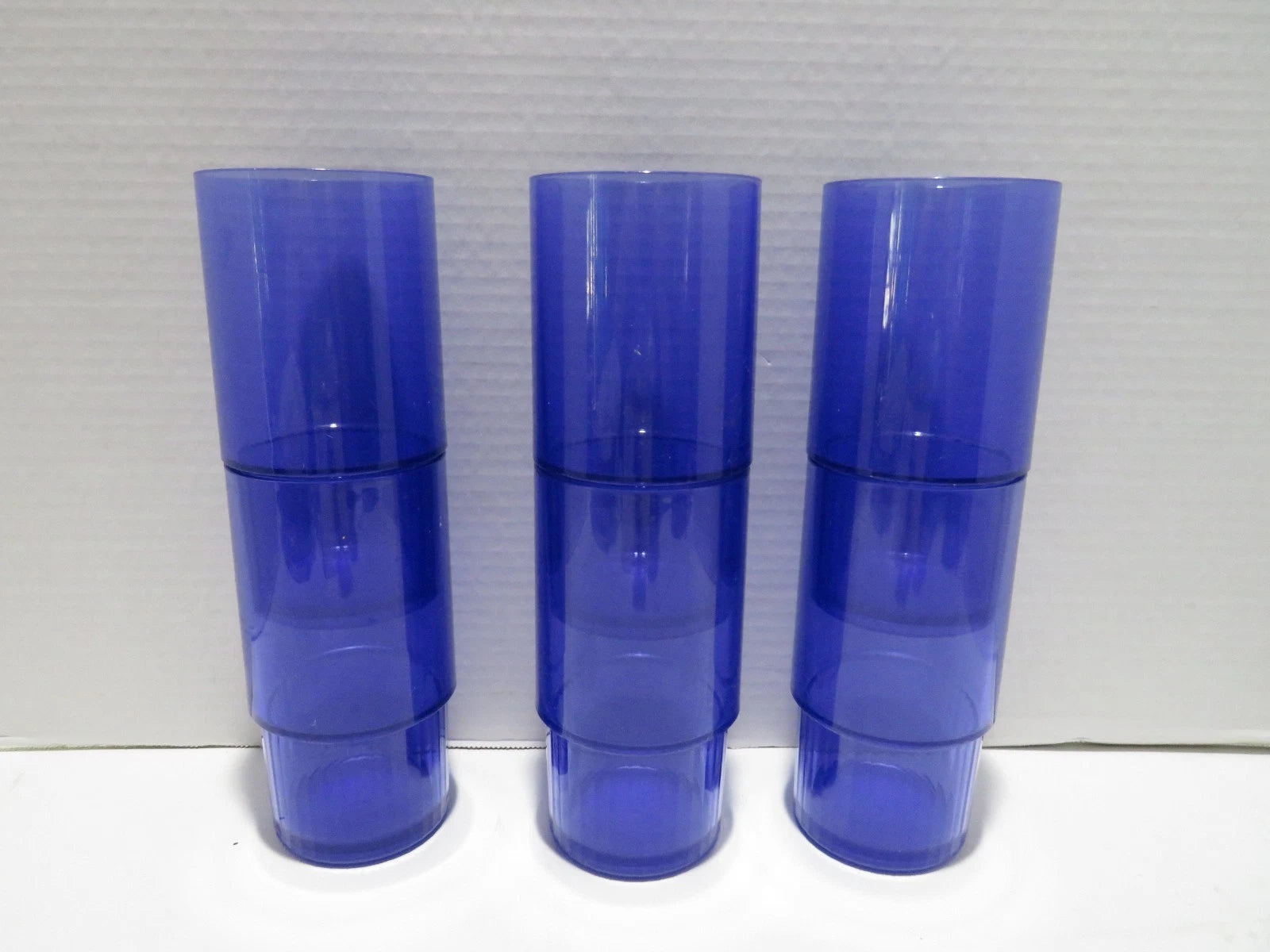 VTG TUPPERWARE 13 OZ TRENDY BLUE PLASTIC TUMBLERS SET OF 6 STACKING | eBay