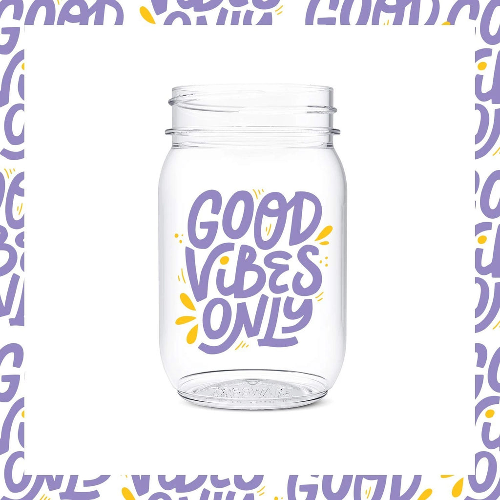 TOSSWARE POP 16oz Mason Good Vibes Only Series, SET OF 6, Recyclable, Premium... | eBay