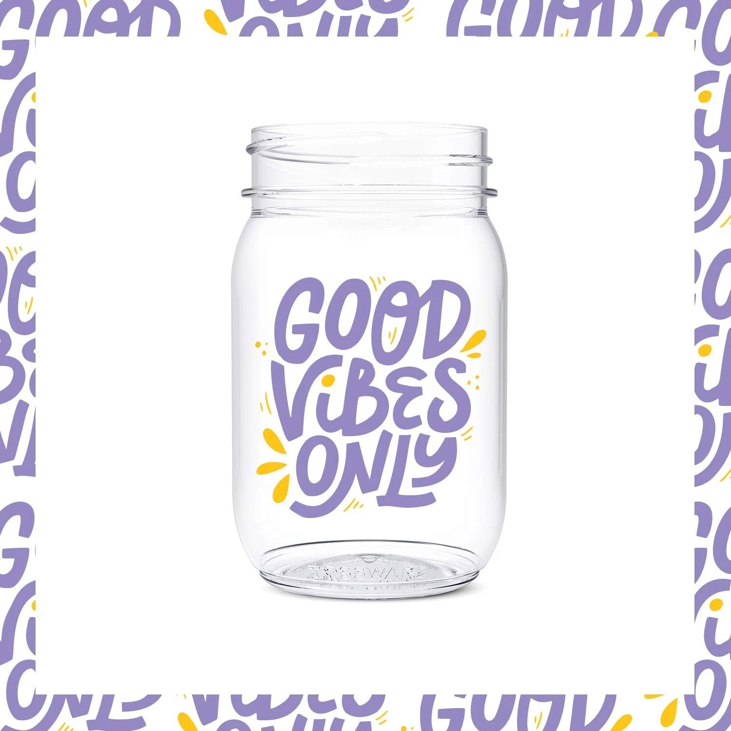 TOSSWARE POP 16oz Mason Good Vibes Only Series, SET OF 6, Recyclable, Premium... | eBay