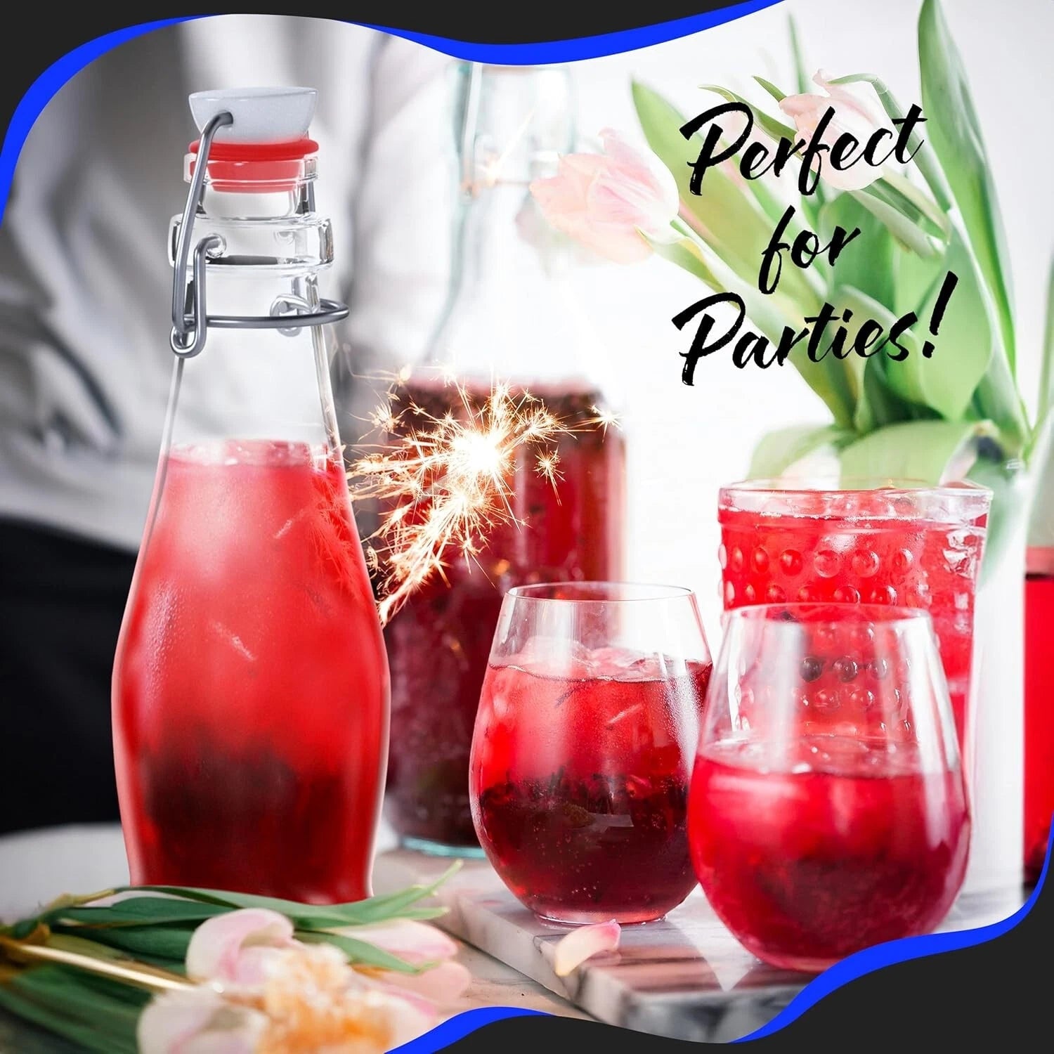 All-in-One 6 Pack Clear Glass Bottles with Airtight Lids & Personalization Kit | eBay