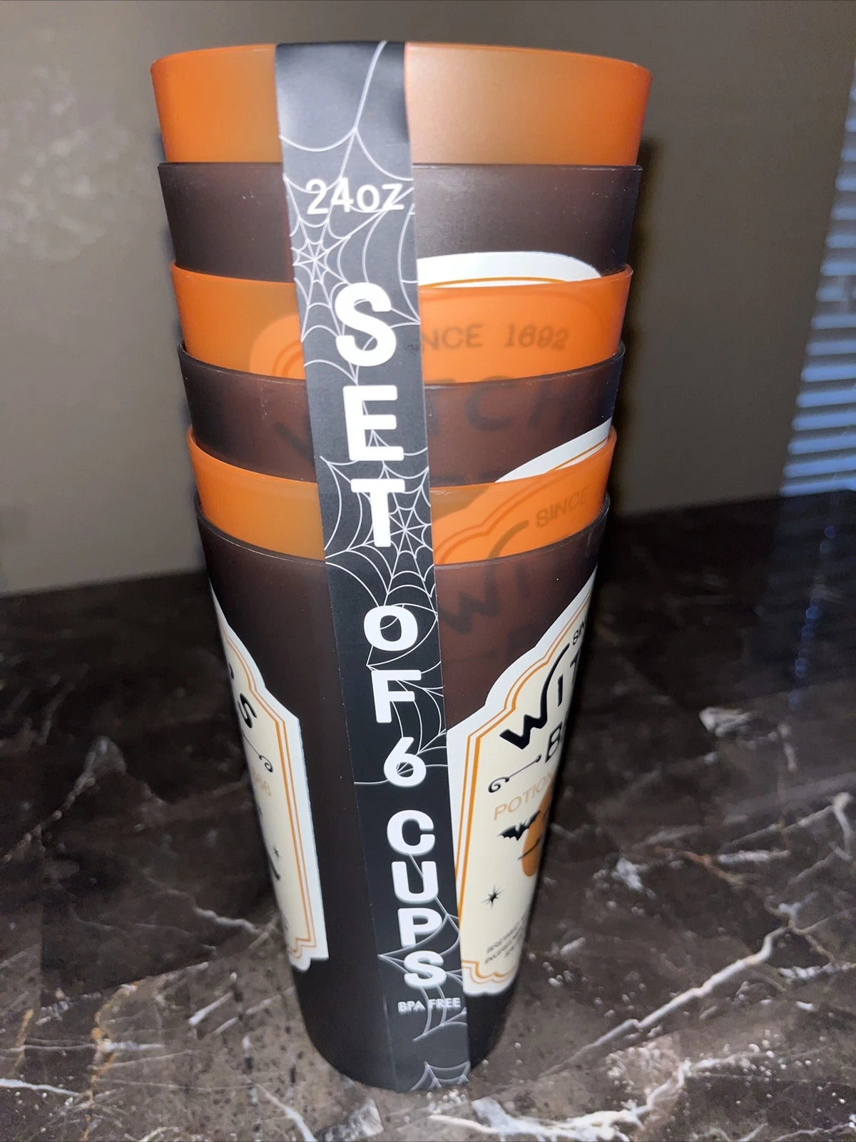 set of 6 halloween Trick Or Treating Witches Brew 24oz Plastic drinking glasses | eBay