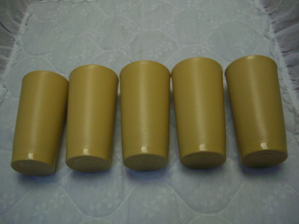 5 Tupperware Harvest Gold Plastic 6" Tall Tumblers/Style # 873-24 | eBay