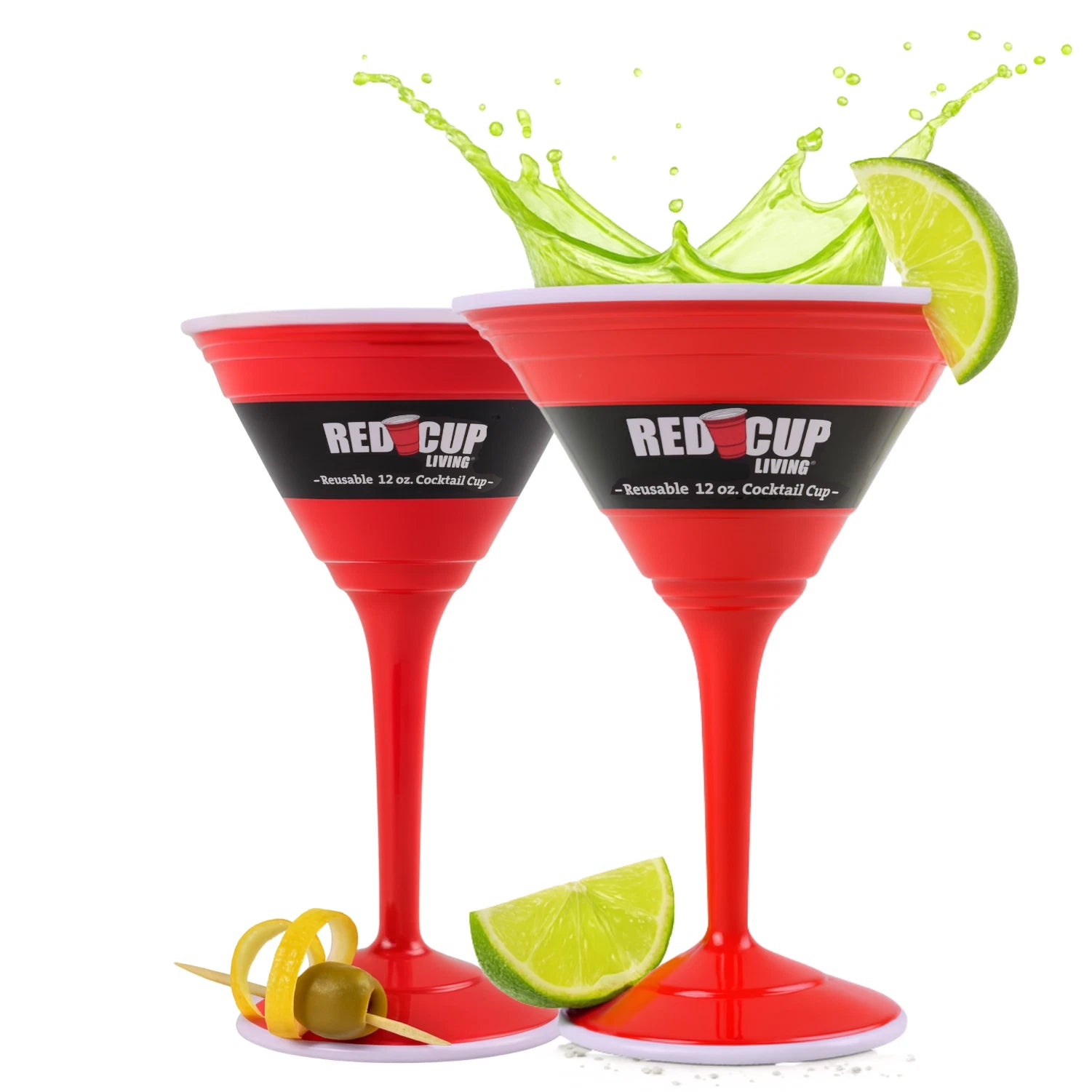 Reusable Red Plastic Cocktail Glasses with Stem, 12oz, Drinking Glasses | eBay