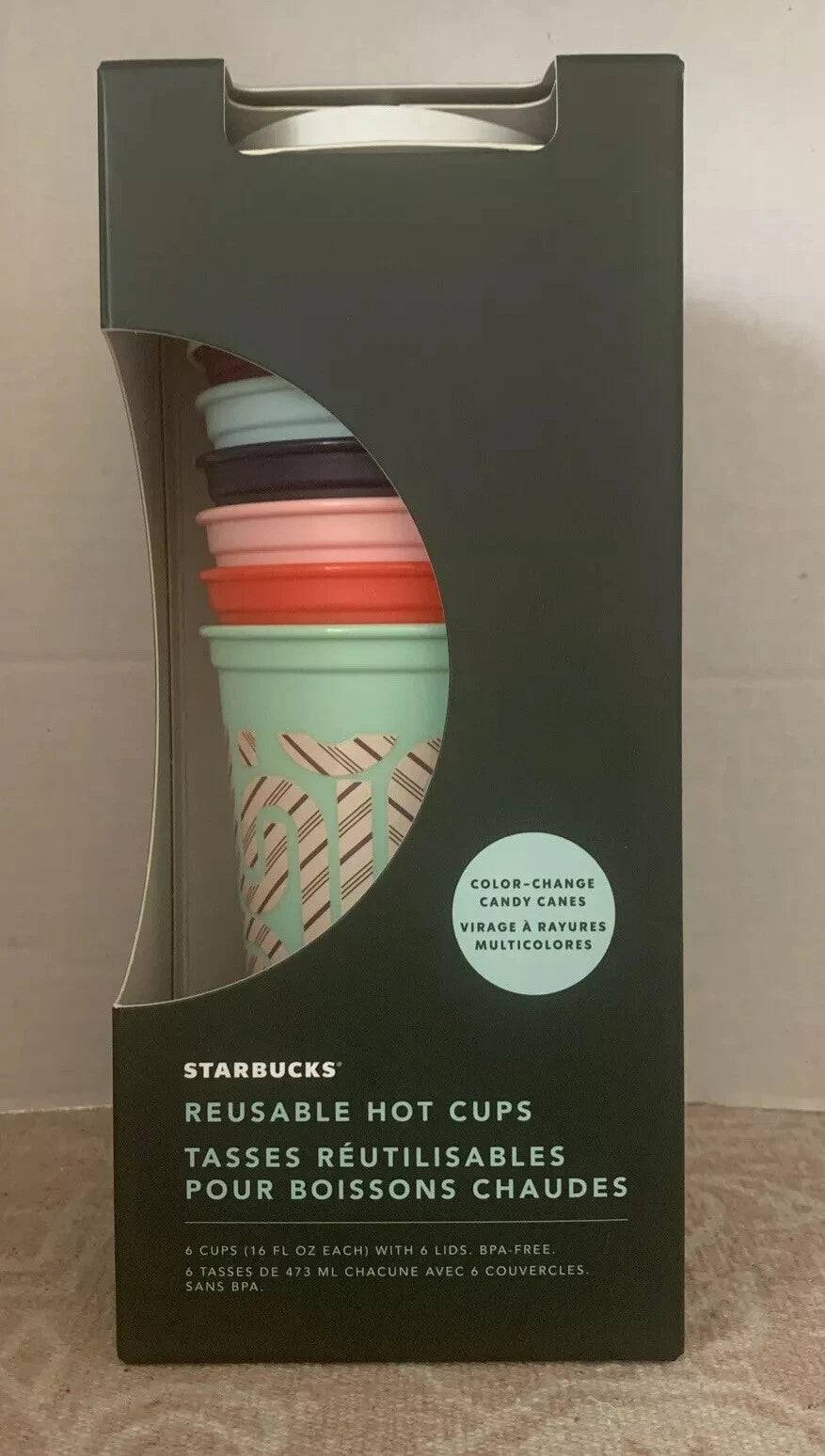 STARBUCKS Reusable 6 Color Changing Hot Drink Cups Christmas Candy Cane NIB 2020 | eBay