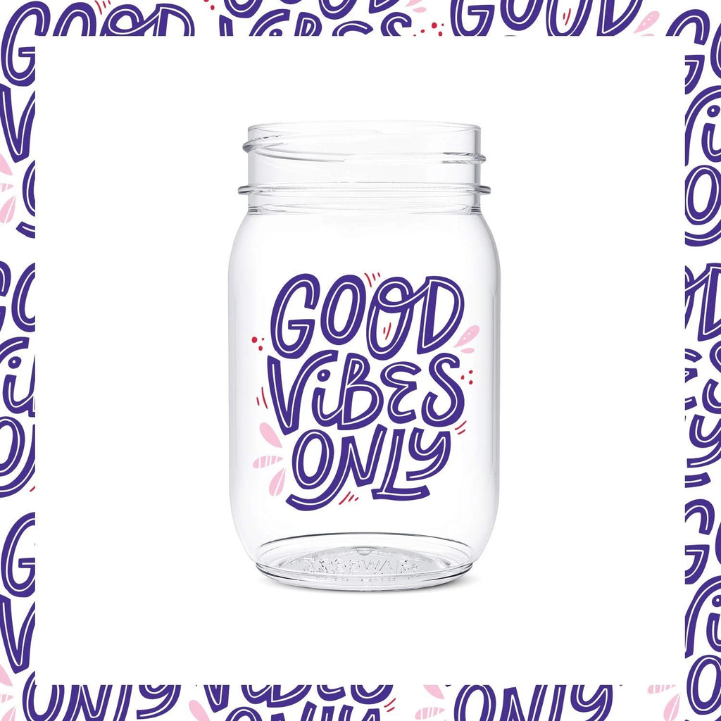 TOSSWARE POP 16oz Mason Good Vibes Only Series, SET OF 6, Recyclable, Premium... | eBay