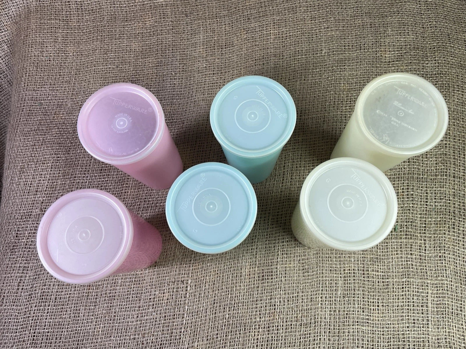 Vintage~Lot of 6 Tupperware 16 oz Pastel Colors #107 Tumblers w/Lids USA | eBay