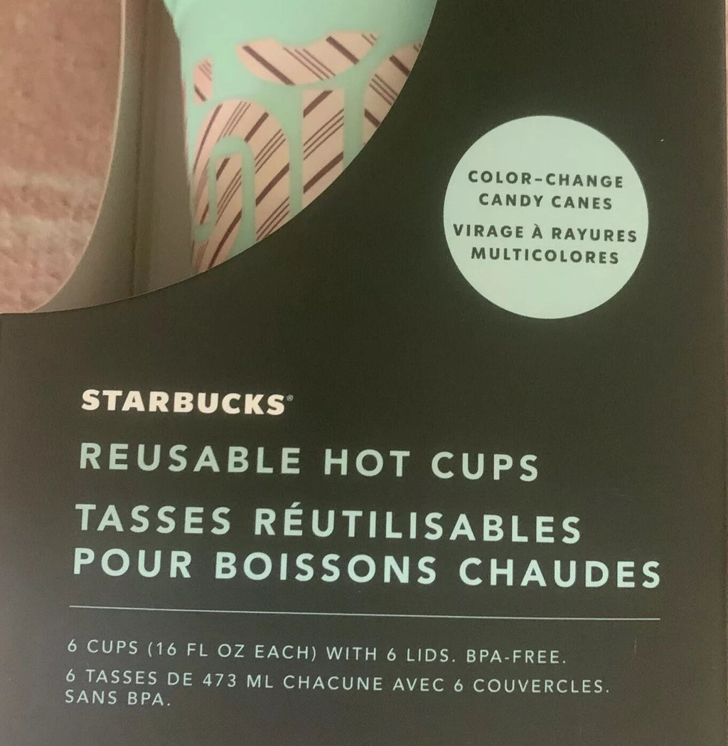 STARBUCKS Reusable 6 Color Changing Hot Drink Cups Christmas Candy Cane NIB 2020 | eBay