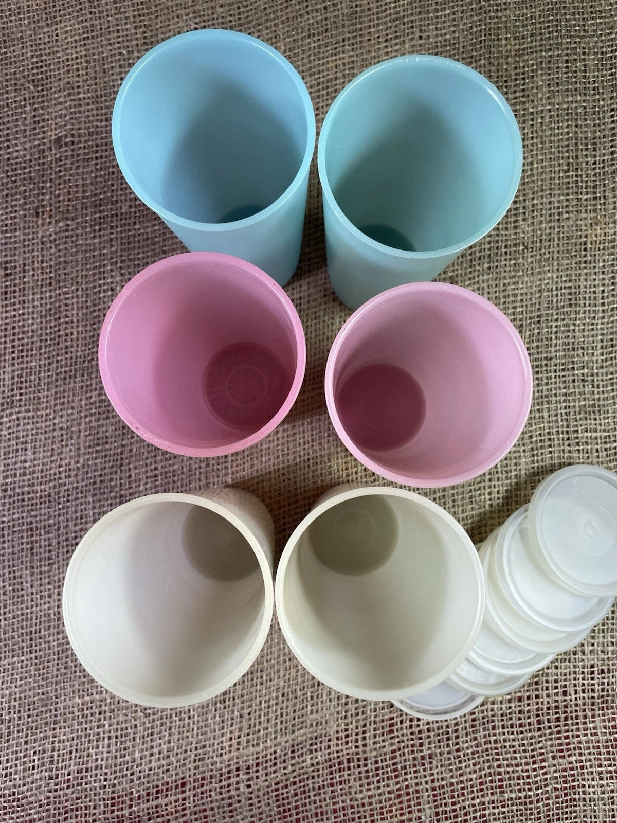 Vintage~Lot of 6 Tupperware 16 oz Pastel Colors #107 Tumblers w/Lids USA | eBay