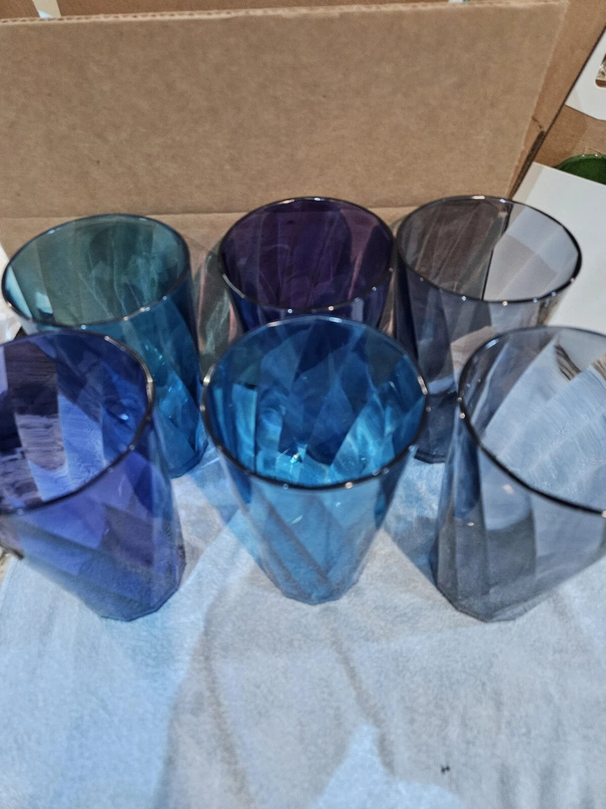 Optix Plastic Reusable Drinking Glasses set Of 6 20oz Water Cups In Coastal Co | eBay