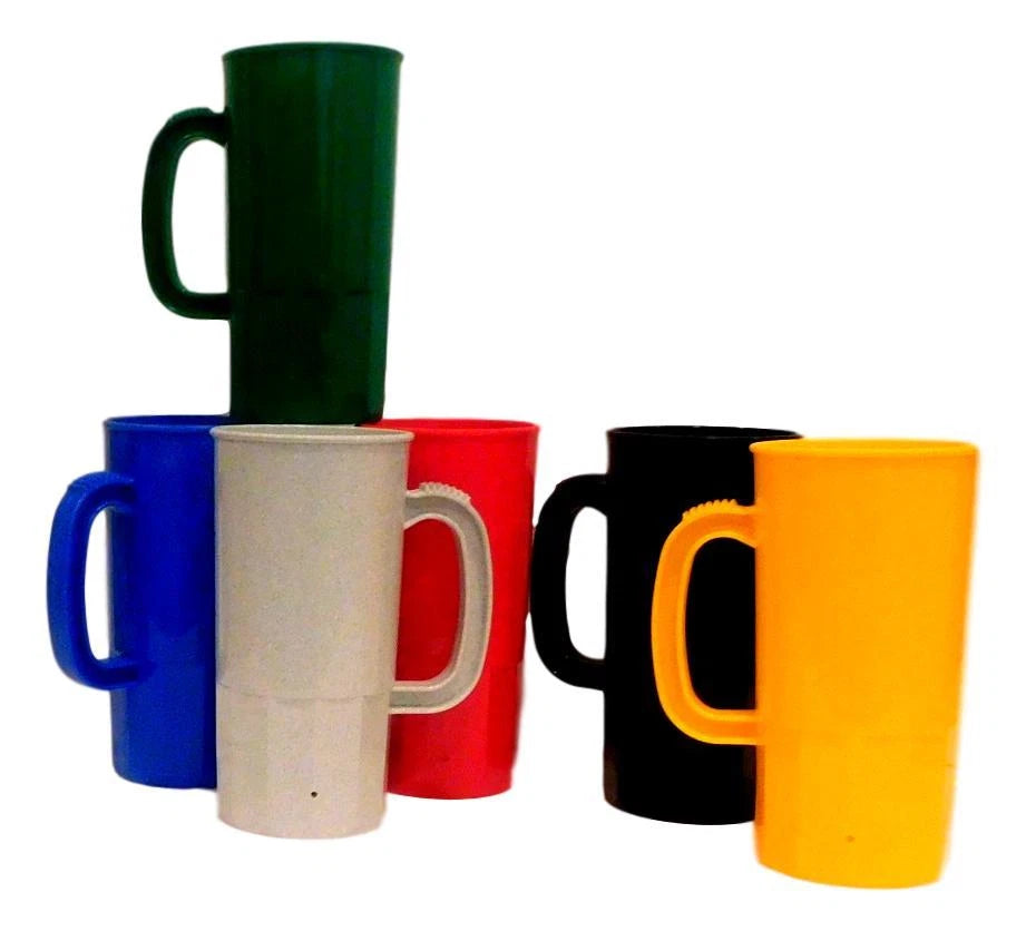 6 22 Ounce Beer Mugs, 1 ea Red Granite Kelly Green Black Blue Yellow Made USA | eBay