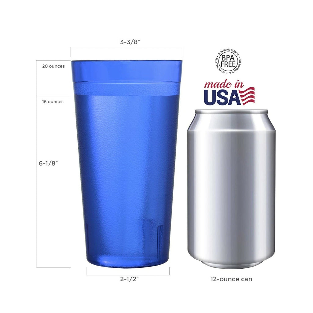 Set of 16 20-Oz Break-Resistant Plastic Restaurant-Style Beverage Tumblers Cups | eBay