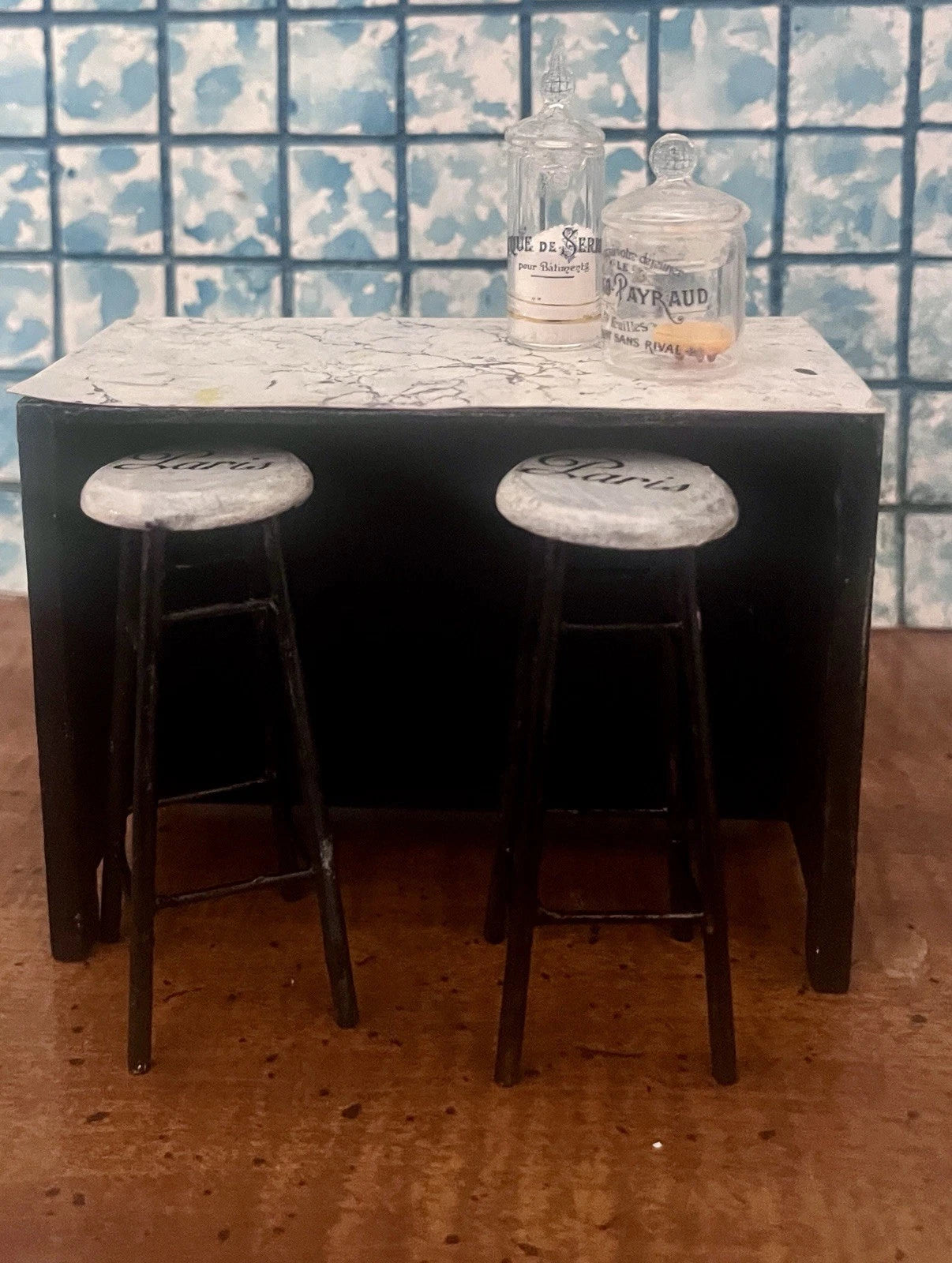 dollhouse furniture lot 1:12 kitchen Island Stools + OOAK new | eBay