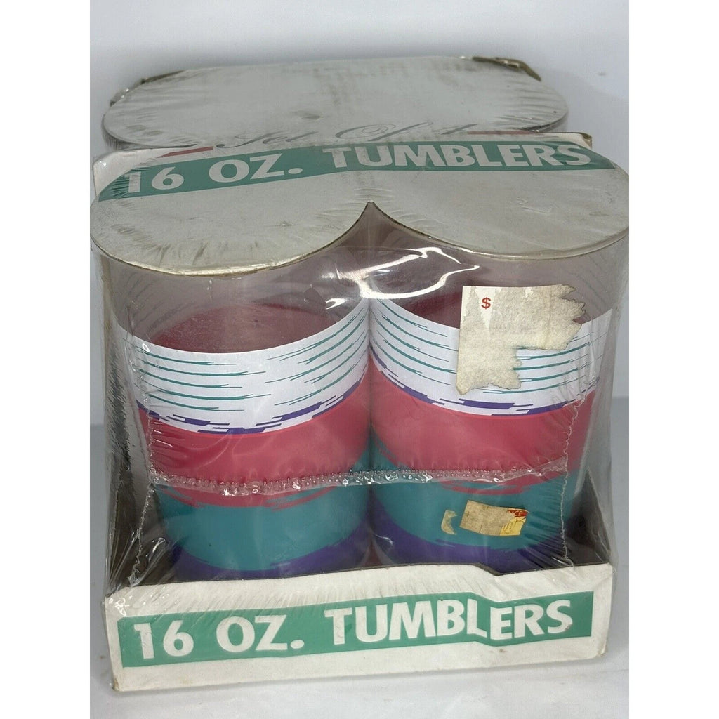 NWT Vintage Summer Set of 4 Hi-Ball Tumblers 16 oz Retro Acrylic Cup 90s? | eBay