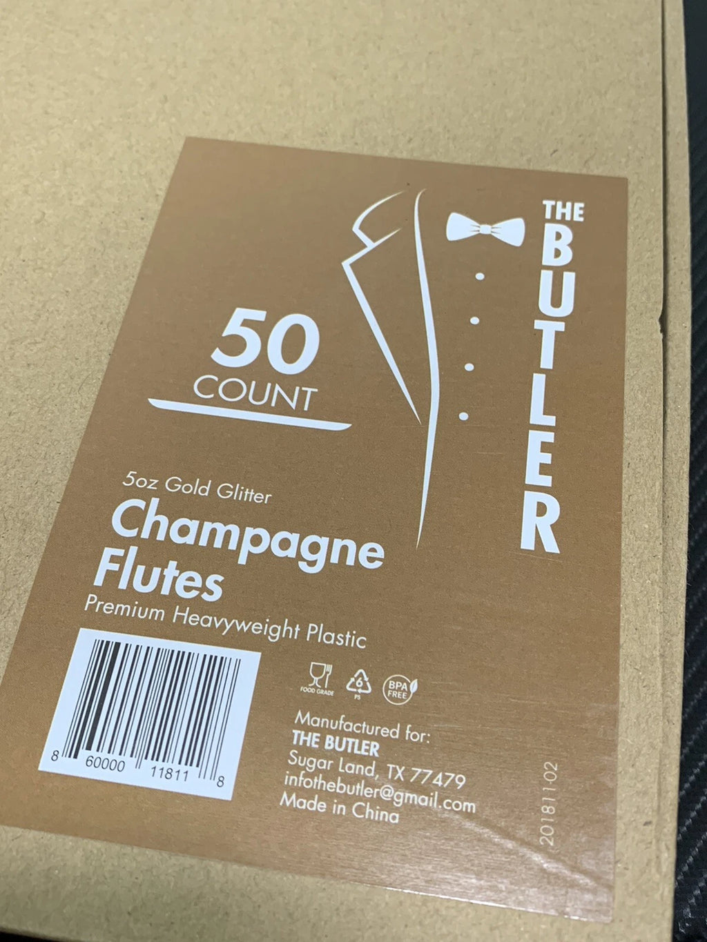 Set Of 50 Disposable Gold Glitter Champagne Flutes, 5oz (130ml) SEALED! FAST! | eBay