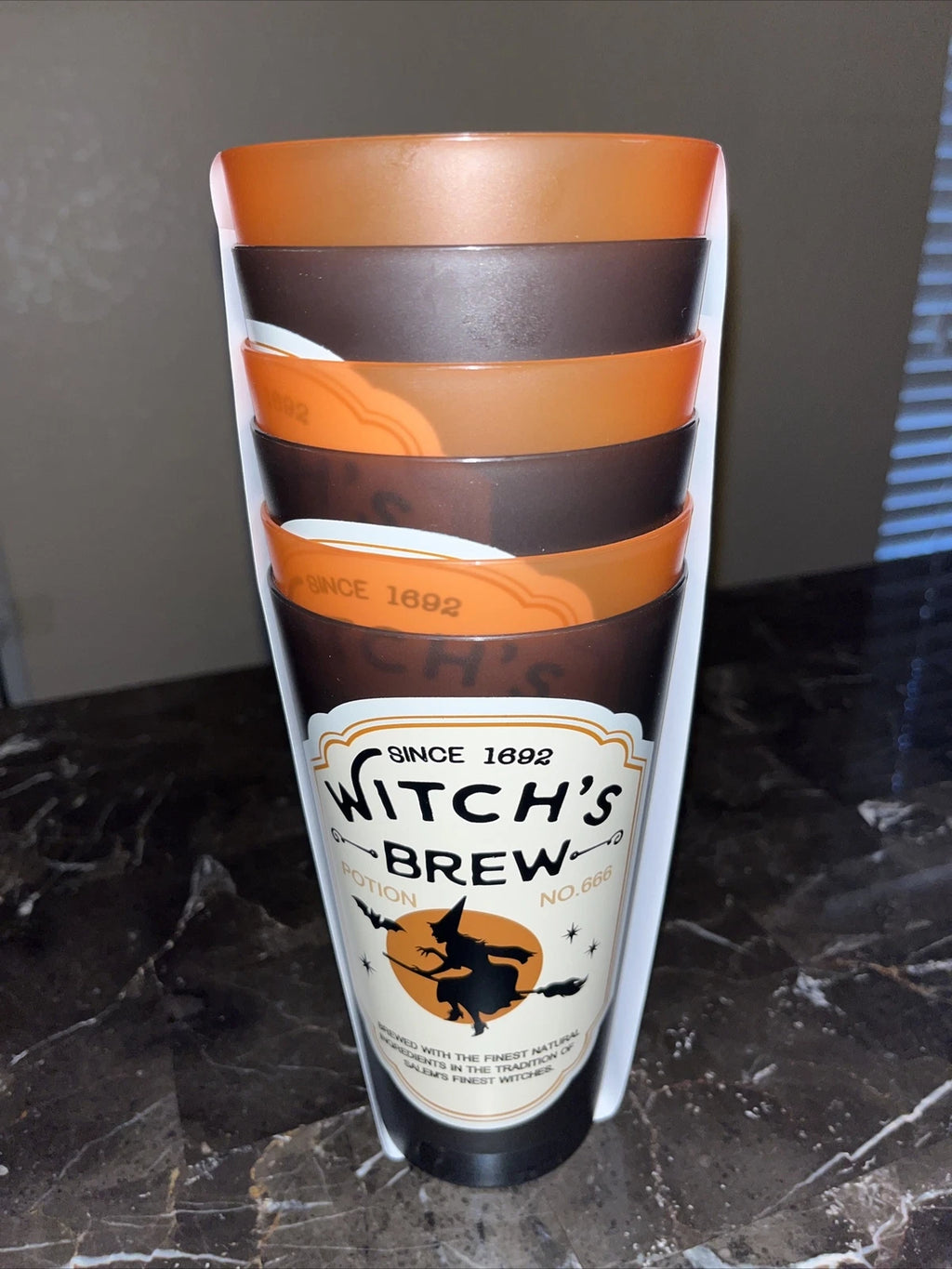 set of 6 halloween Trick Or Treating Witches Brew 24oz Plastic drinking glasses | eBay