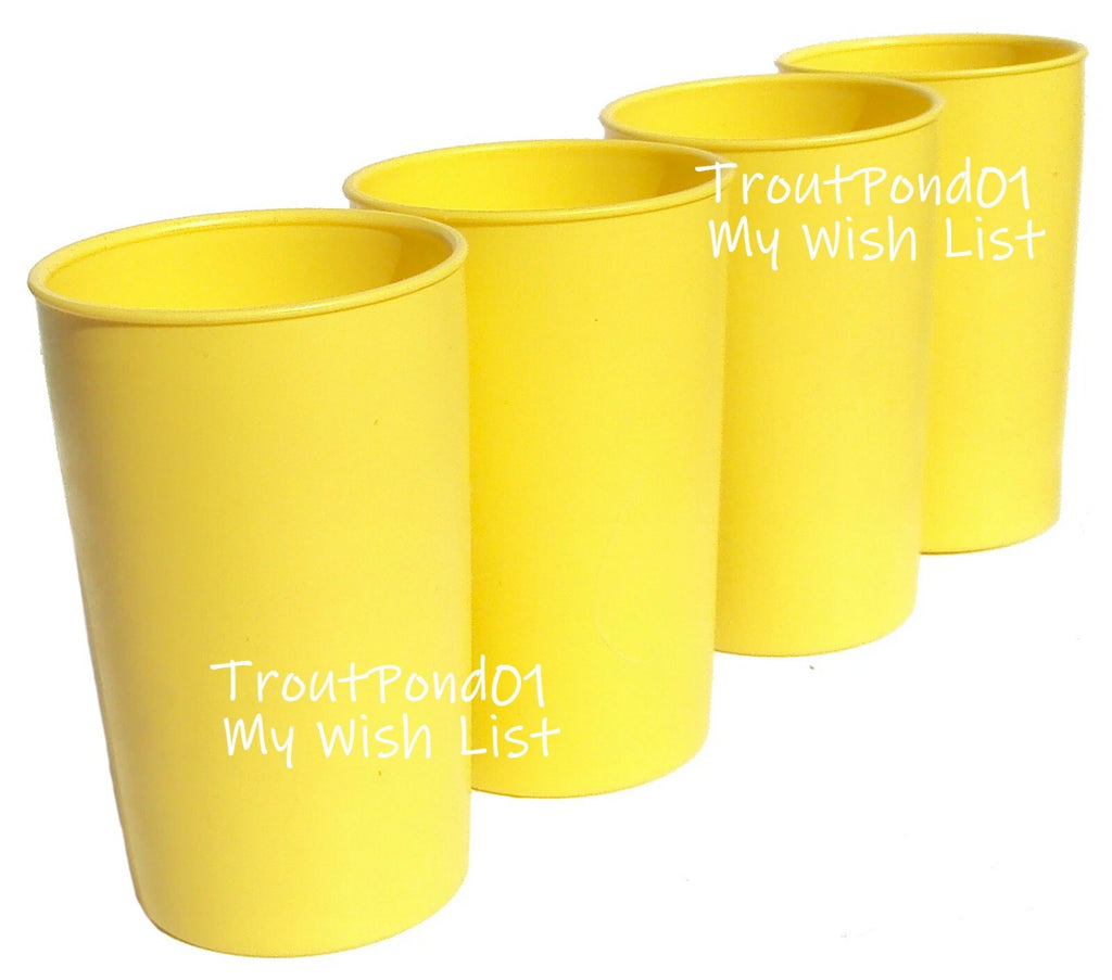 Tupperware Vintage 6 oz Small Stacking Tumblers Set of 4 Sunshine Yellow New NOS | eBay