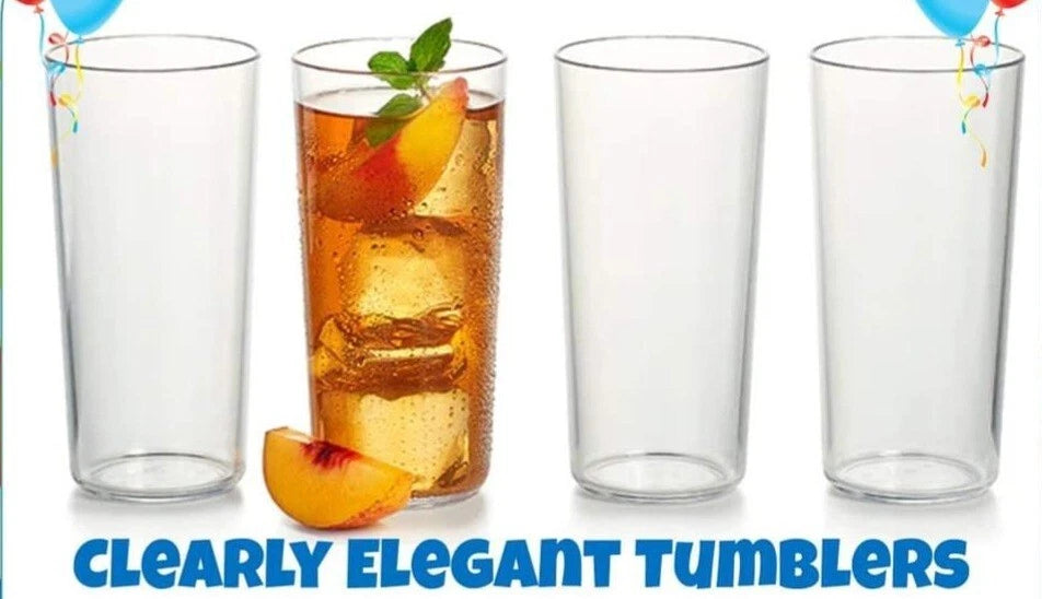 Tupperware Clearly Elegant Tumblers 14 oz 400ml Clear Set of 4 New | eBay