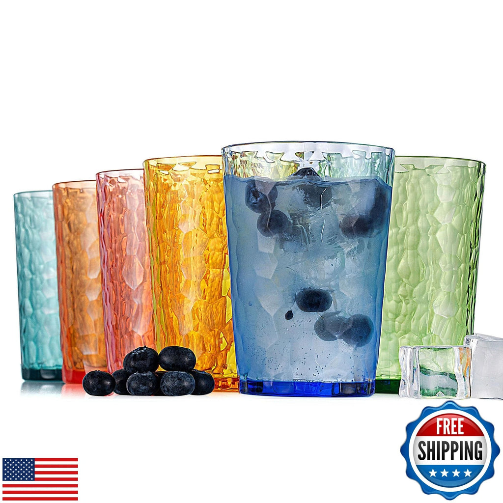 KOXIN-KARLU Hammered 15-ounce Plastic Tumbler Acrylic Glasses, set of 6 Multi | eBay
