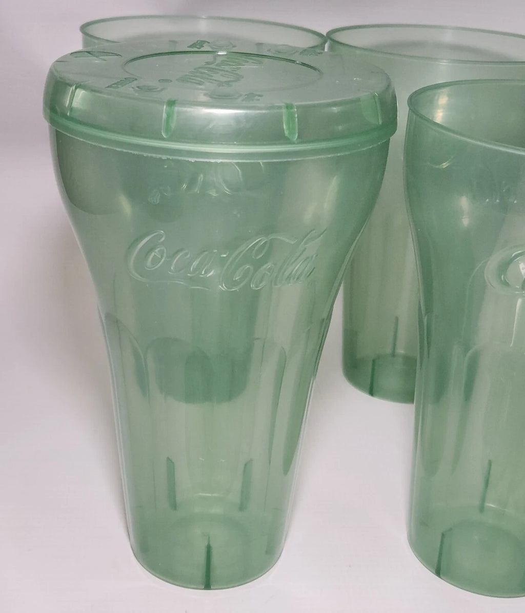 Coca Cola Coke Jumbo 44oz Green Plastic Cups Lids (Set of 6) Bulk Lot BRAND NEW | eBay