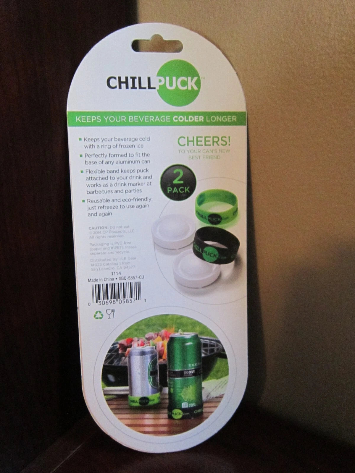 2 PACK CHILL PUCK BEVERAGE CAN COOLING SYSTEM 2014 NEW UNOPENED KEEP DRINKS COLD | eBay
