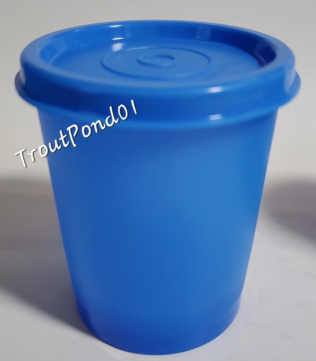 Tupperware Tumblers Small 6 oz Cups Vtg Style Textured Weighted Bottom Lids Blue | eBay