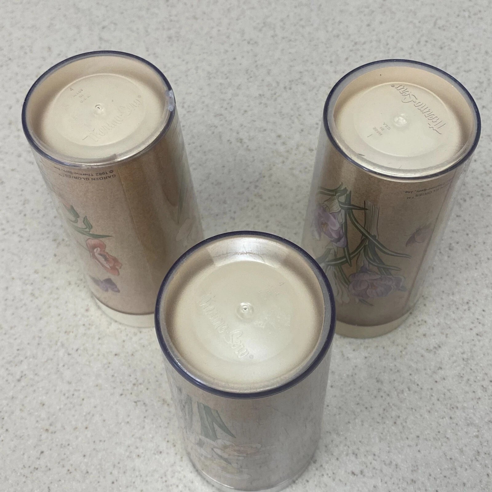 Vintage Thermo Serv Garden Glories Glasses 1982 USA 6 1/8" Tall Lot of 3 | eBay