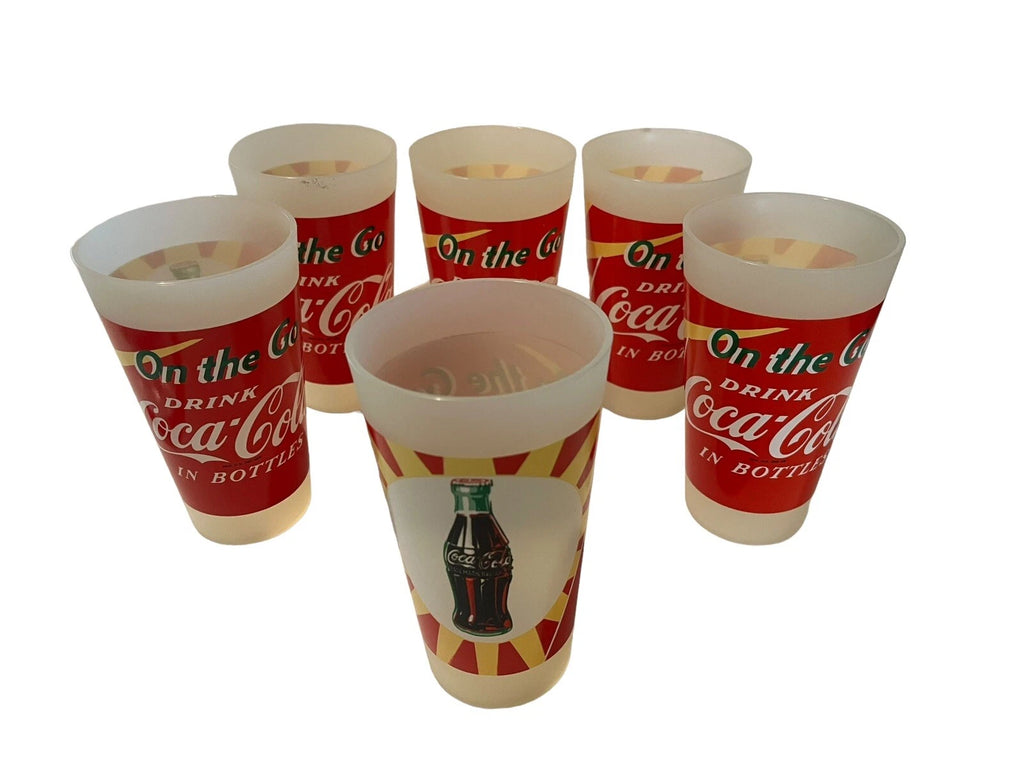 Vintage Coca-Cola Thick Plastic Tumbler Set of 6 EUC | eBay
