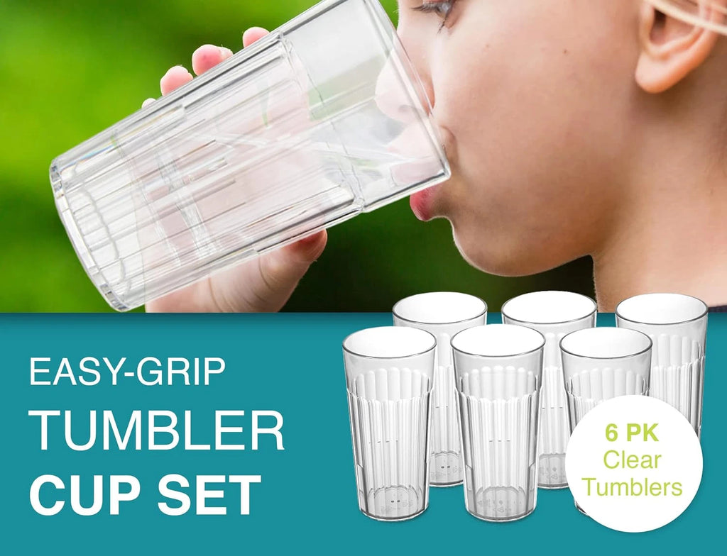 16 Oz Clear Plastic Tumblers, Set of 6 - Made in the USA, BPA Free Plastic | eBay
