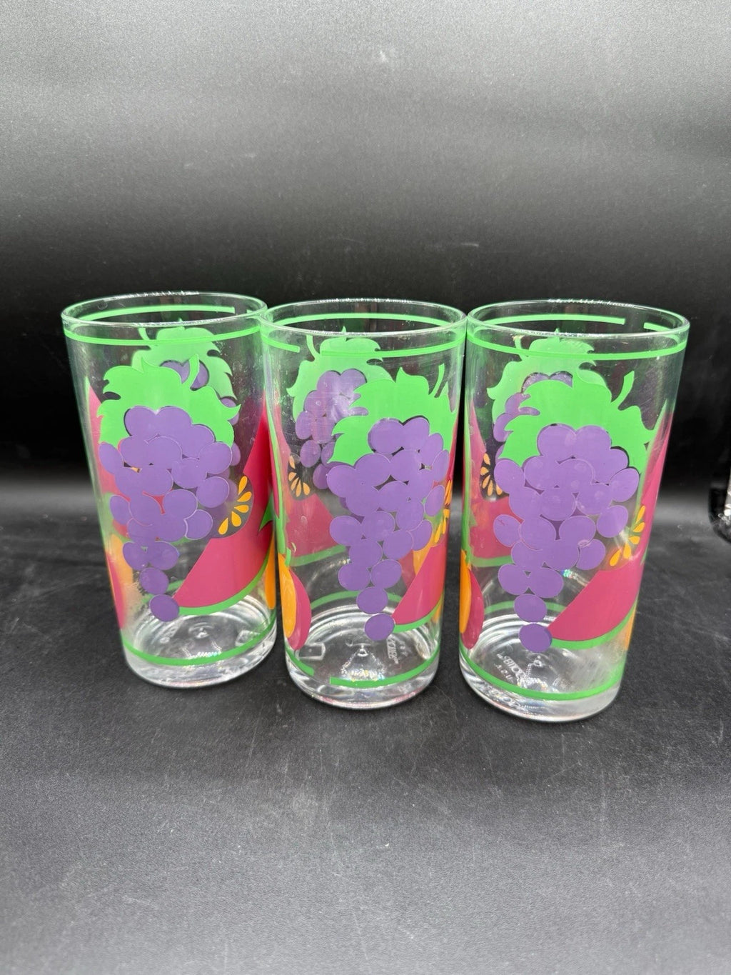 Set of 6 Stotter Mid-Century Plastic Fruit Glasses Vintage 16oz 60s Style MCM | eBay