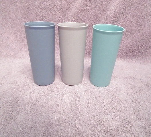 3X Lot Vintage Tupperware Stacking Bell Tumblers 12 oz Country Pastels #1348 | eBay