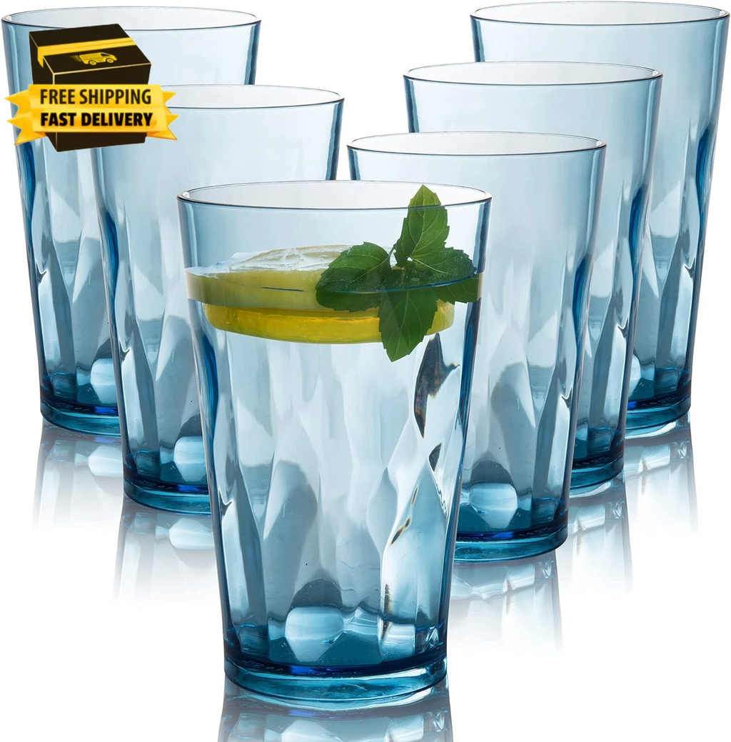 Unbreakable Plastic Drinking Glasses [Set of 6] Shatterproof Tumblers (16 Ounces | eBay