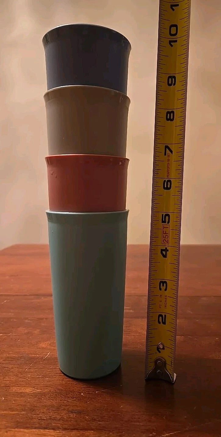 Set of 4 Vintage Tupperware Pastel Tumblers 116 5 6 7 33 Cups In Blue Pink Gray | eBay