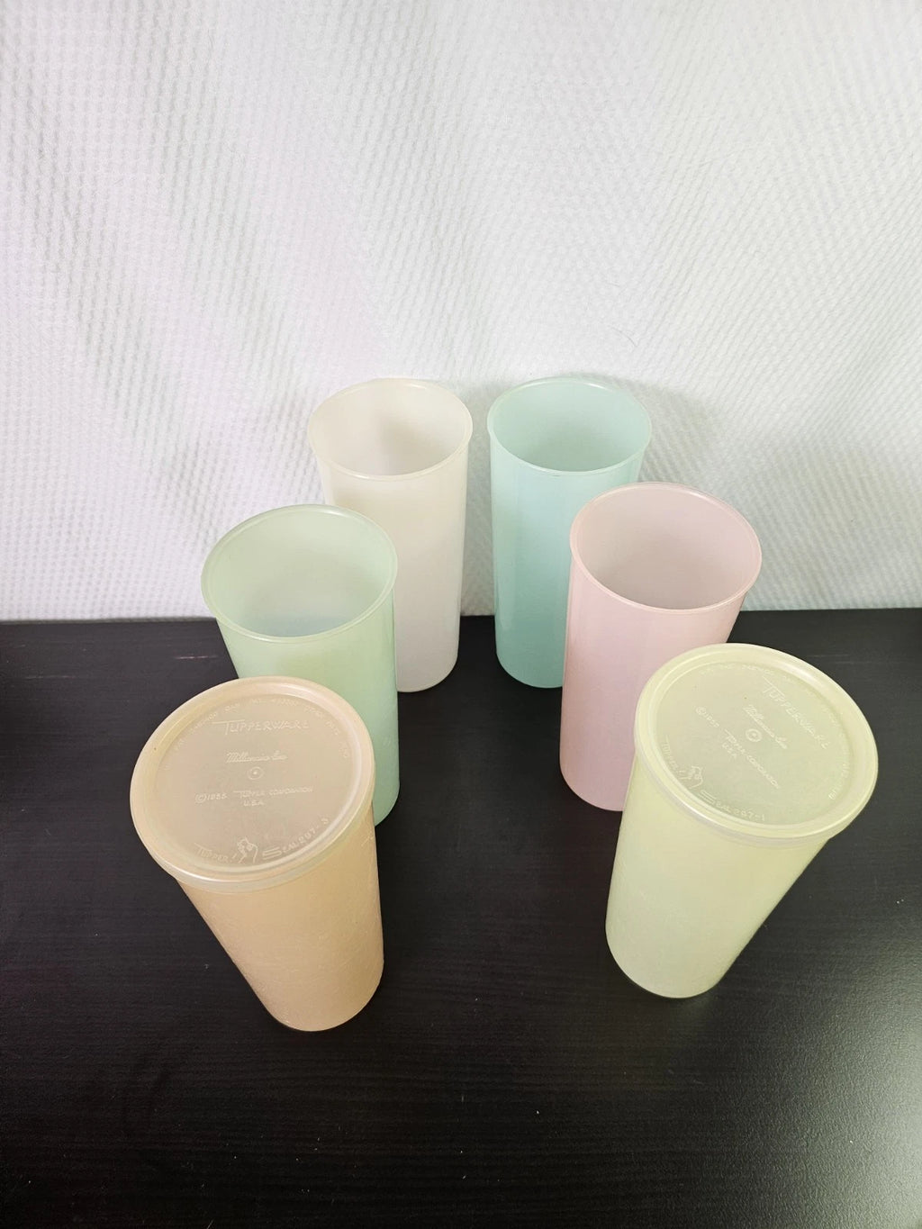 VTG 50’s Tupperware Millionaire Line Pastel Tumbler Cups Set of 6 & 2 Lids | eBay