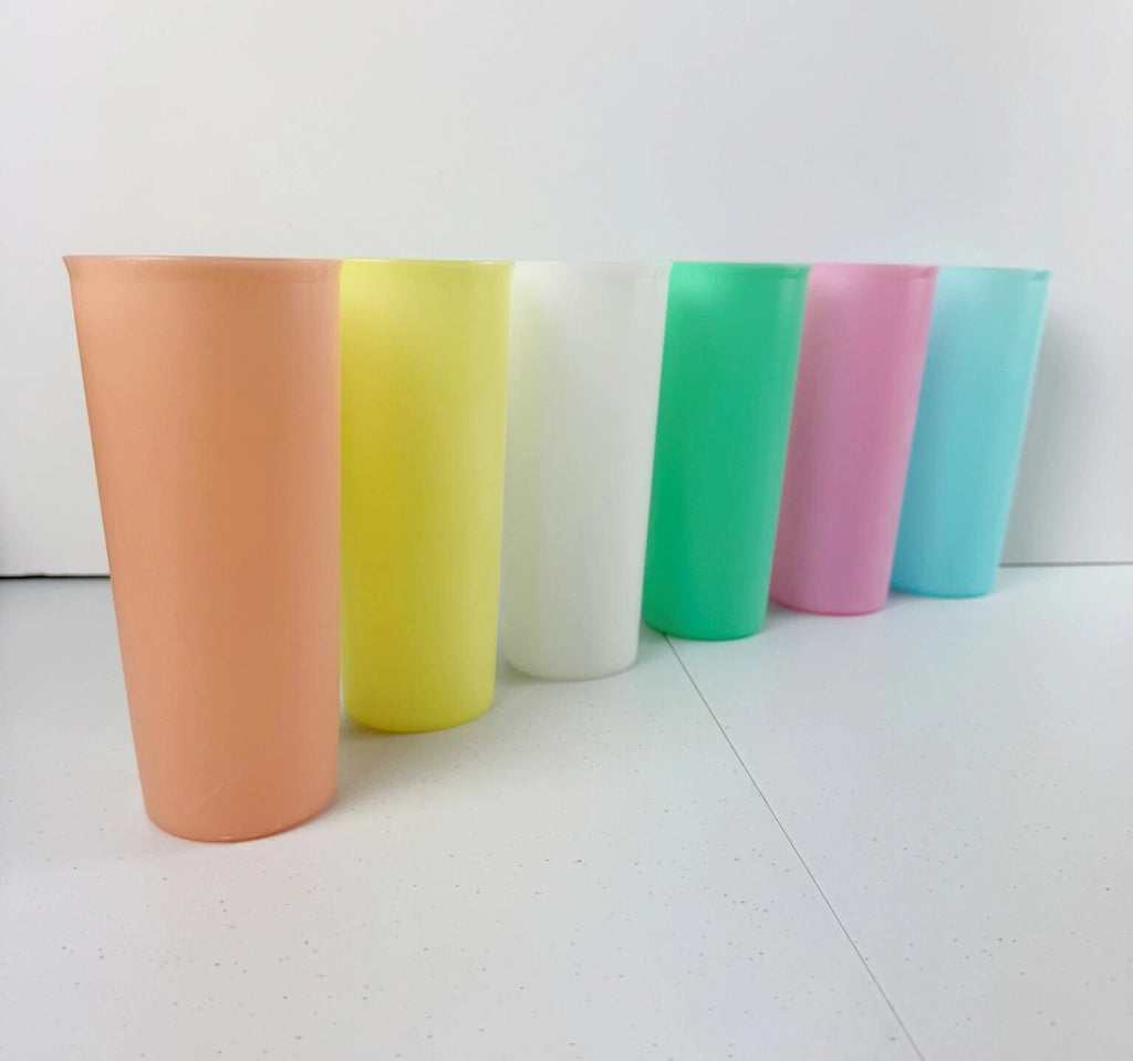 6 Vintage Pastel Tupperware Tumbler 16oz Plastic Cups #107 New Old Stock MINT | eBay