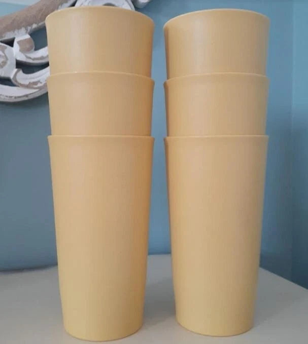 Vintage Tupperware Goldenrod Stackable Cups Tumblers - set of 6 | eBay