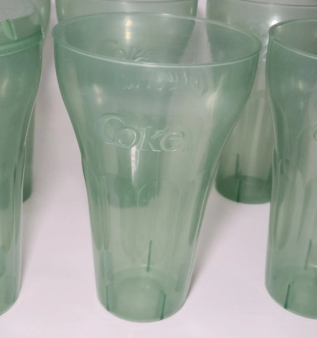 Coca Cola Coke Jumbo 44oz Green Plastic Cups Lids (Set of 6) Bulk Lot BRAND NEW | eBay