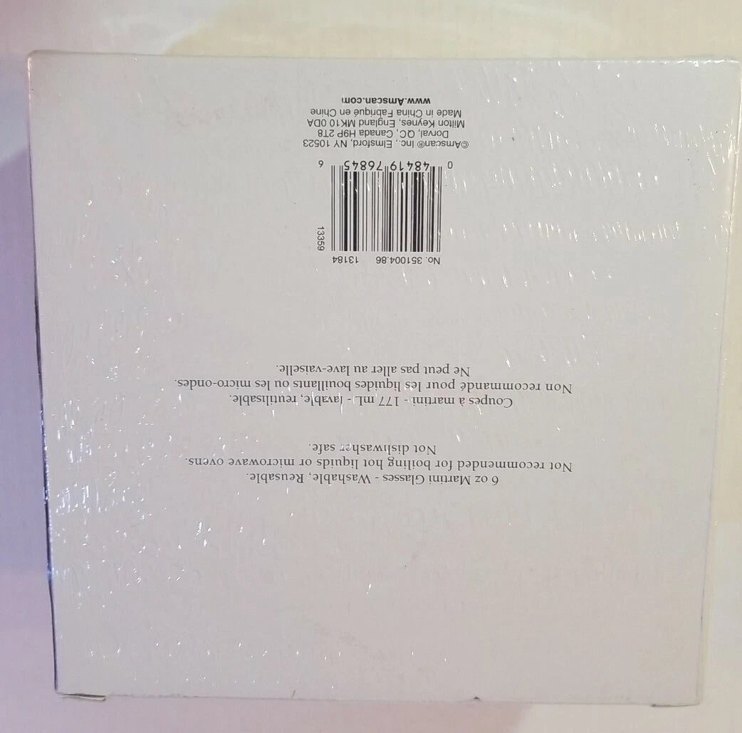 Amscan Set of 8 Plastic Martini Glasses 6oz Crystal Look Elegant Disposable EASY | eBay