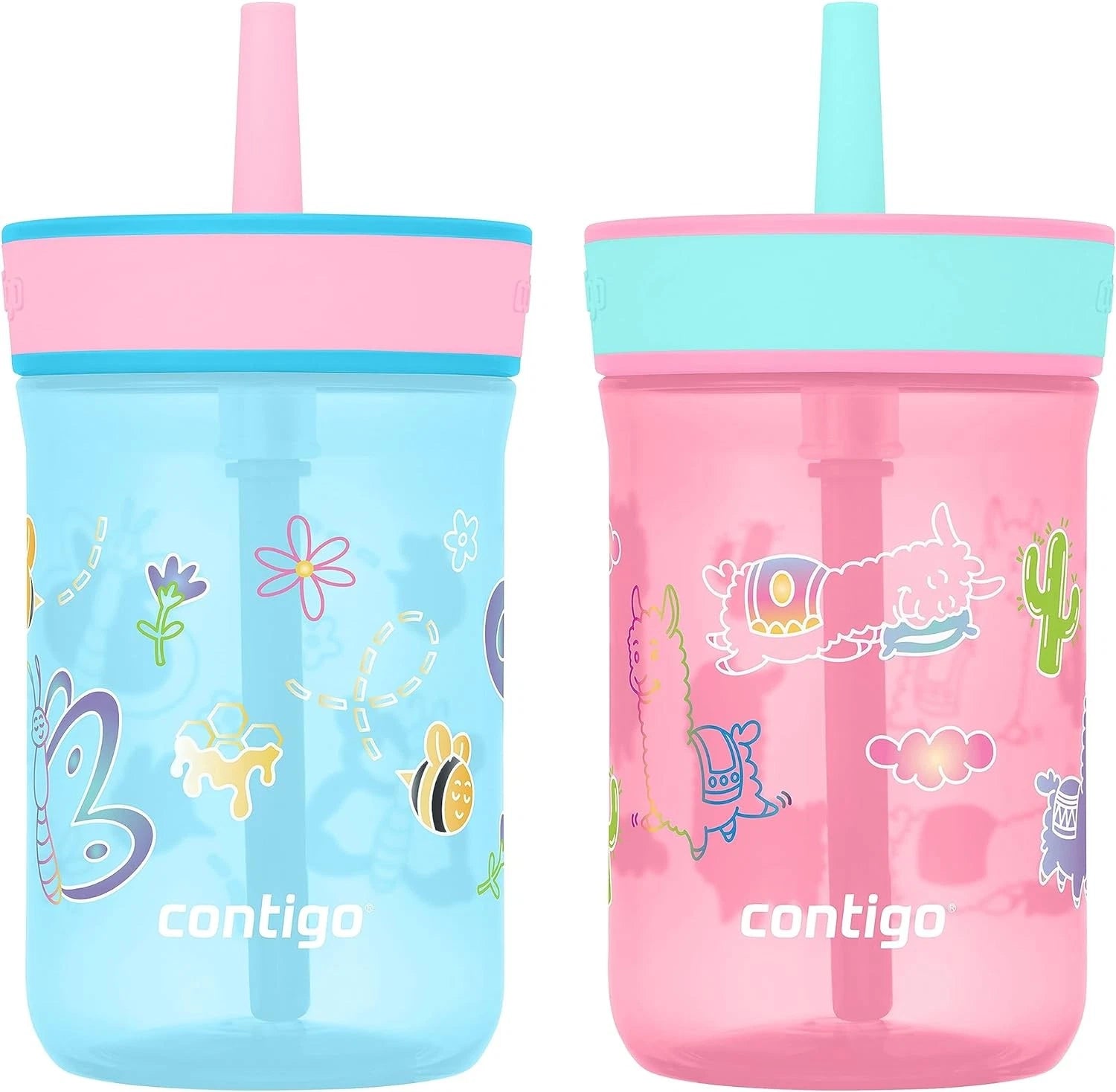 Contigo Leighton Kids Plastic 14oz (Pack of 2), Blue Raspberry & Azalea | eBay