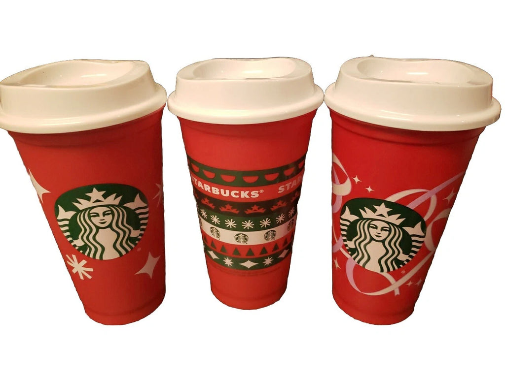 Lot of 3 Starbucks Red Holiday Reusable 16oz Cups 2020 / 2021 / 2022 | eBay
