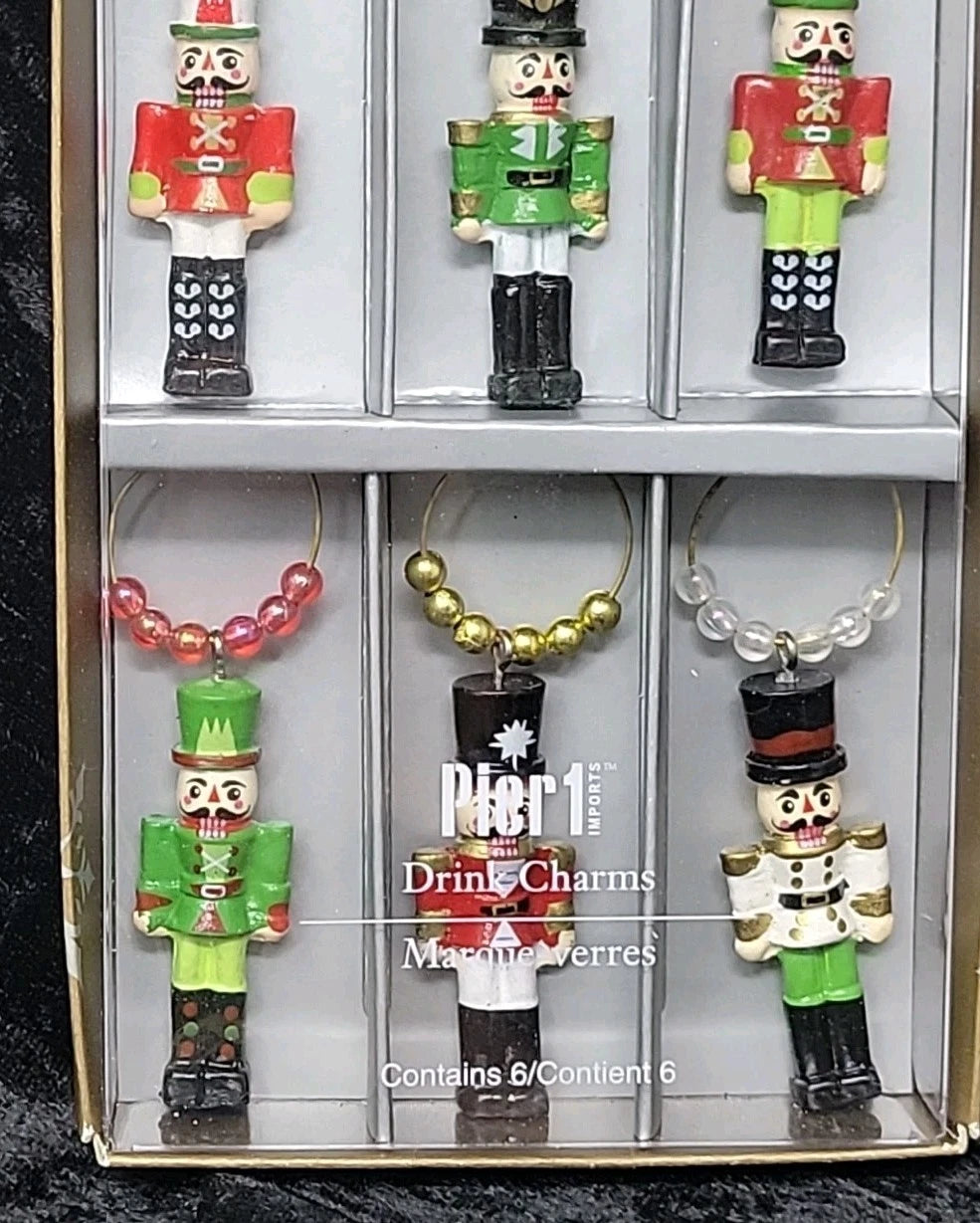 Pier 1 Imports Wine Glass Drink Charms Holiday Nutcracker Theme Set of 6 New | eBay