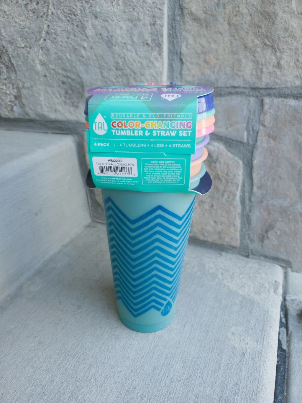 TAL Color Changing Tumbler Set: 4 pack Lids, Straws, & 24oz patterned Cups - NIB | eBay