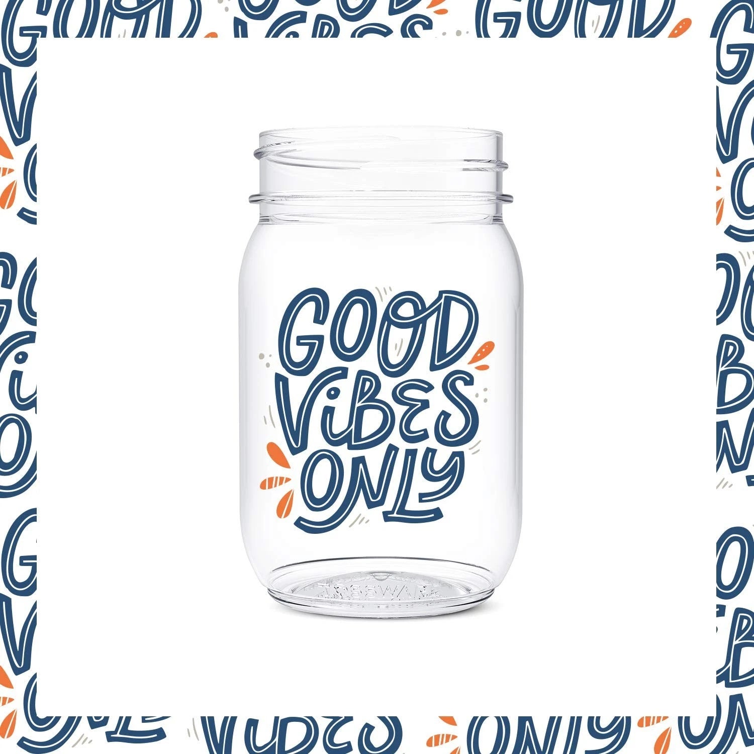 TOSSWARE POP 16oz Mason Good Vibes Only Series, SET OF 6, Recyclable, Premium... | eBay