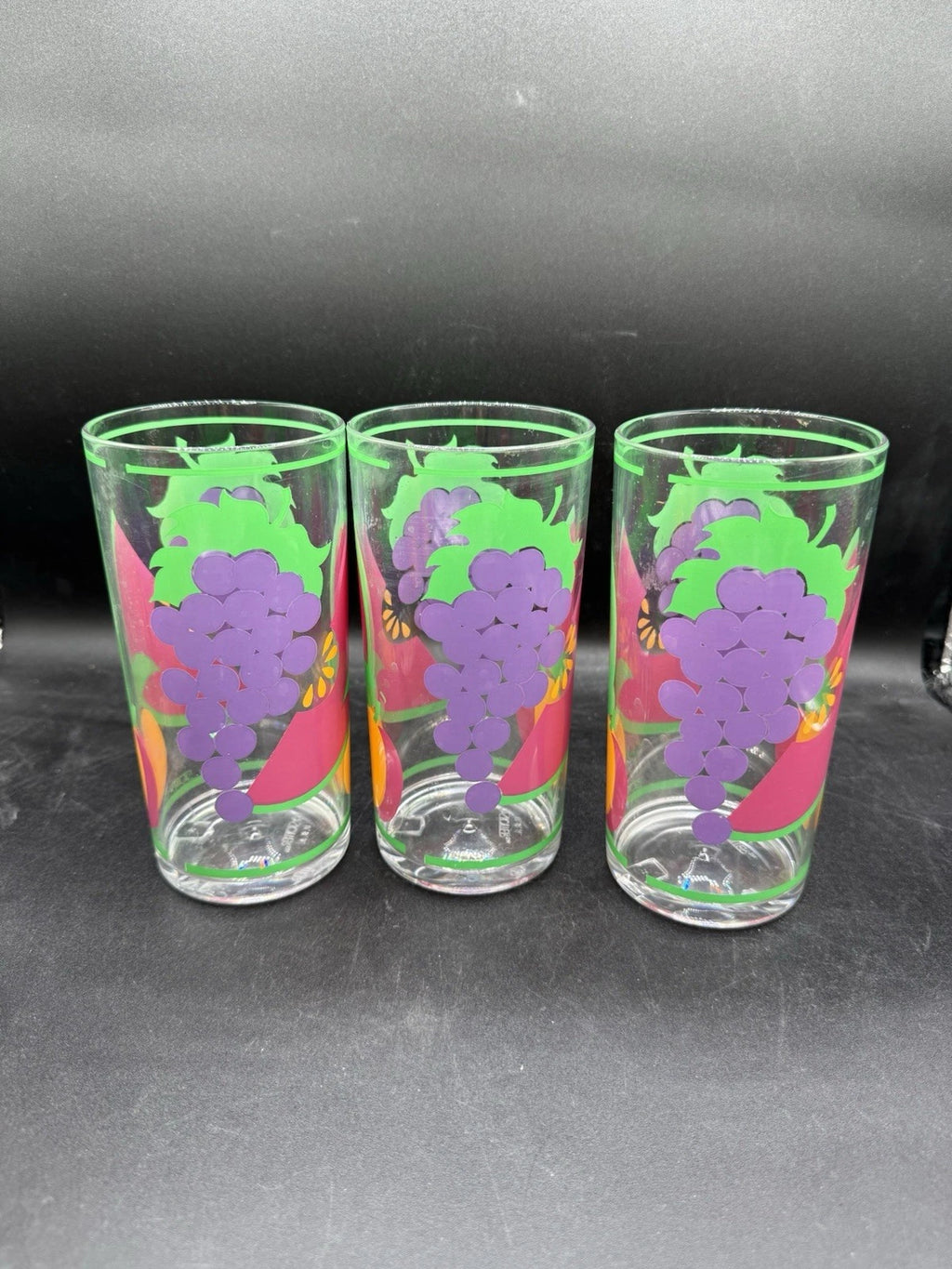 Set of 6 Stotter Mid-Century Plastic Fruit Glasses Vintage 16oz 60s Style MCM | eBay
